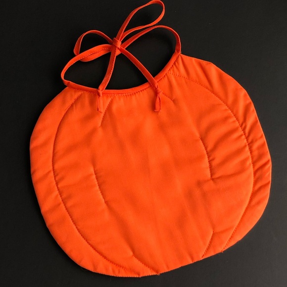 Handmade 100% Cotton Halloween Pumpkin Bib for Kids - Picture 2 of 7
